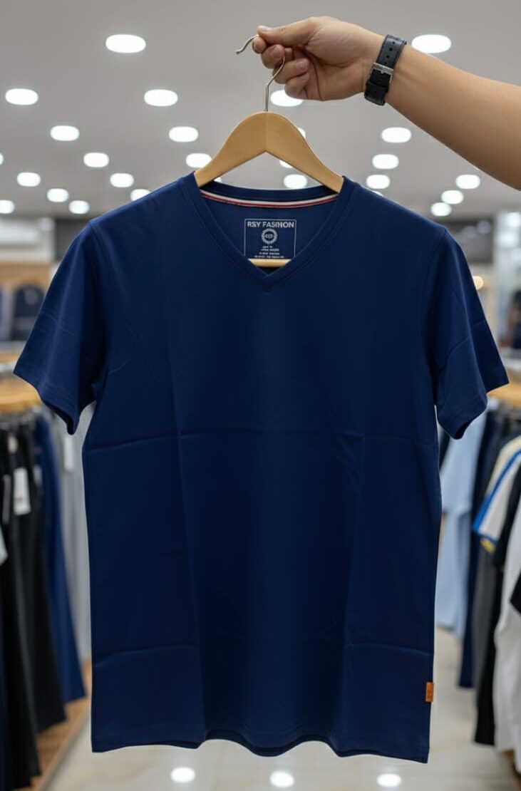 perfect-solid-v-neck-t-shirt Premium Solid V-Neck T-Shirt - RSY Fashion - Image 1