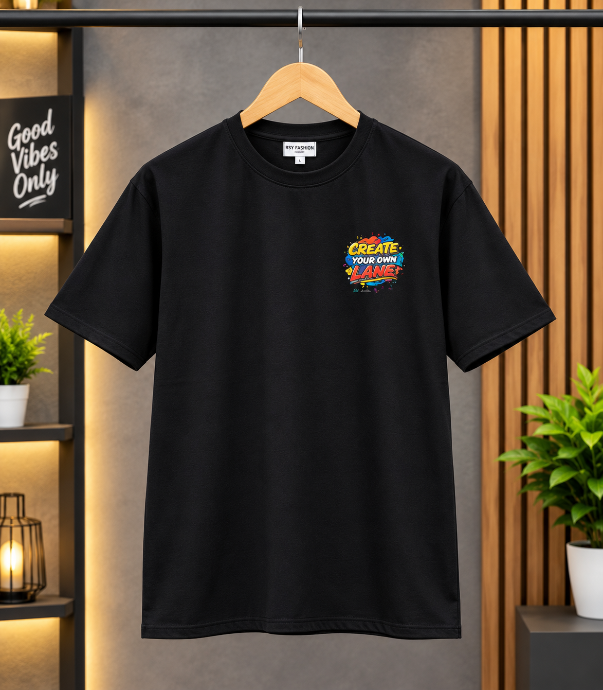 Dop Sholder Black 2 Premium Drop Shoulder T-Shirt - Image 1