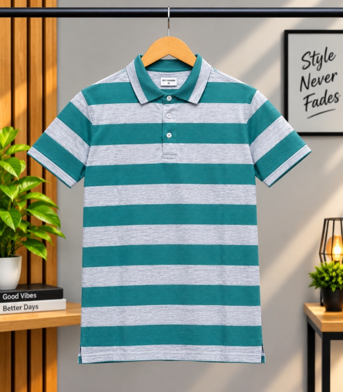 Gray Premium Polo T-Shirt - Image 1