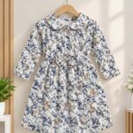 Girls Printed Long Sleeve Dress